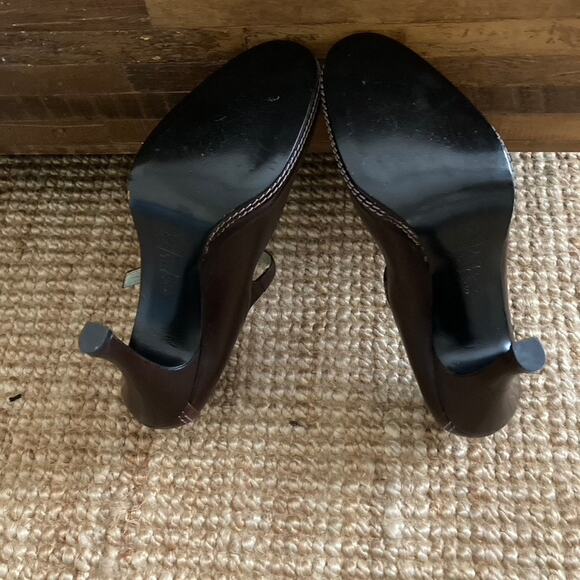 Vintage Early 90's NEW Charles Jourdan Brown Mary Janes Beautiful! - Picture 5 of 8